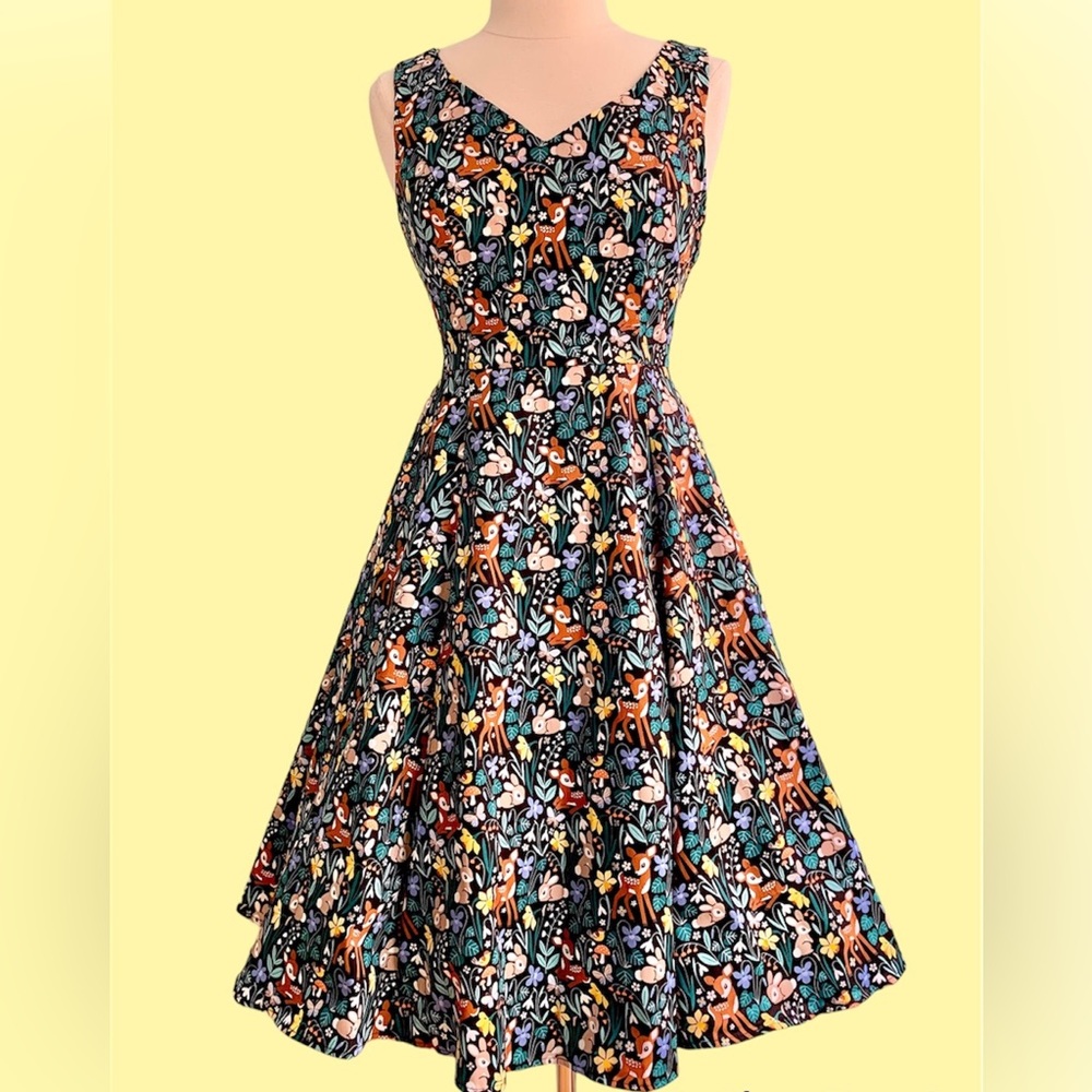 Bambi Floral Print V Neck Dress by Eva Rose - Picture 4 of 10